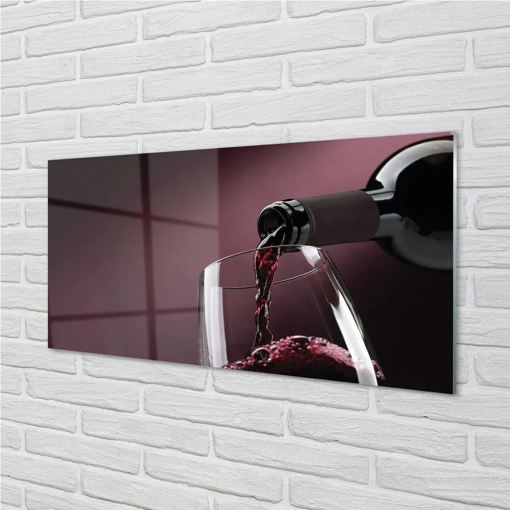 Obraz na skle Maroon biele víno 100x50 cm