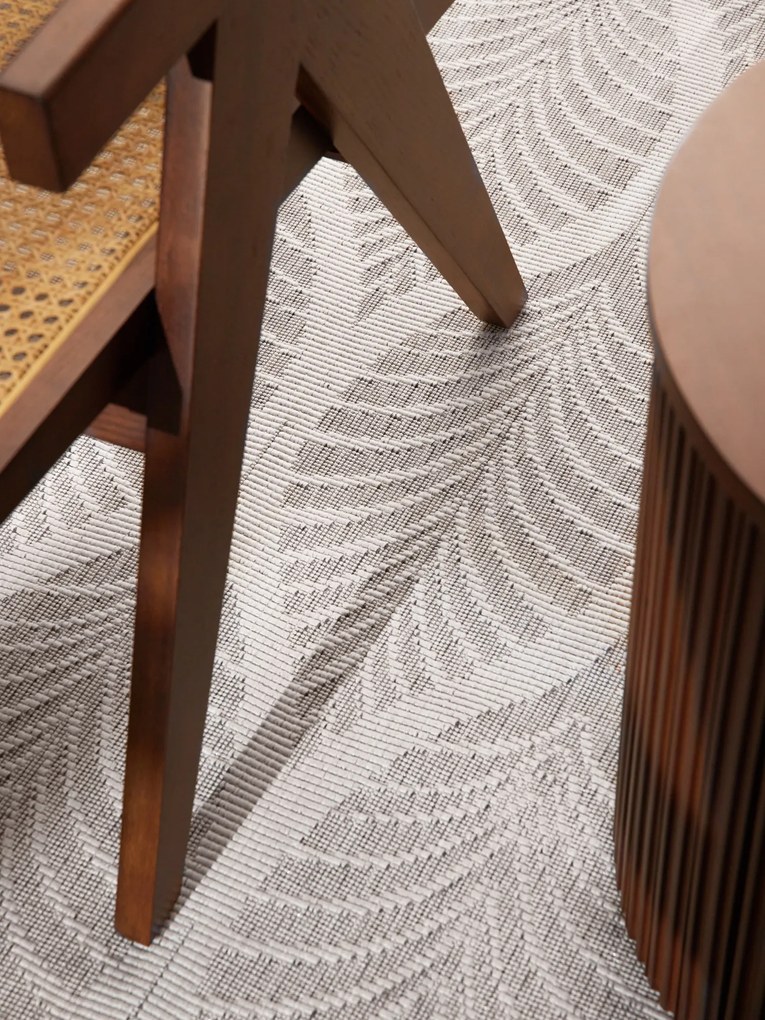 Kusový koberec Duet Liora 106246 White/Gray kruh - na von aj na doma, 160x160 (priemer) kruh, šedá, chodba / predsieň, NORTHRUGS