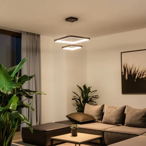 Brilagi - stmievateľný LED závesný luster na lanku FALCON SLIM LED/78W/230V 50x50 cm čierna + diaľkové ovládanie
