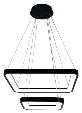 Brilagi - Závesný stmievateľný LED luster na lanku FALCON SLIM LED/78W/230V 50x50 cm čierny + diaľkový ovládač