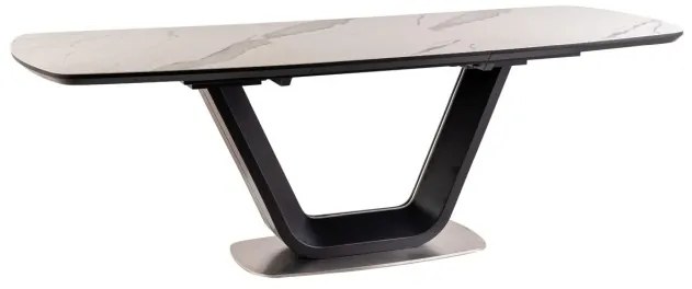 Rozkladací jedálenský stôl Armani 160/220 cm biely/čierny