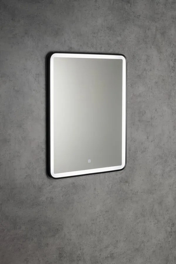 Aqualine Aqualine, SWIDA zrkadlo s LED osvetlením 60x80cm, dotykový senzor, stmievateľné, čierna matná, SW060