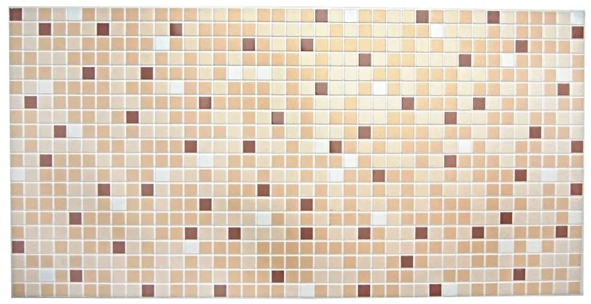 PVC 3D obkladový panel 96 x 48 cm - mozaika hnedá