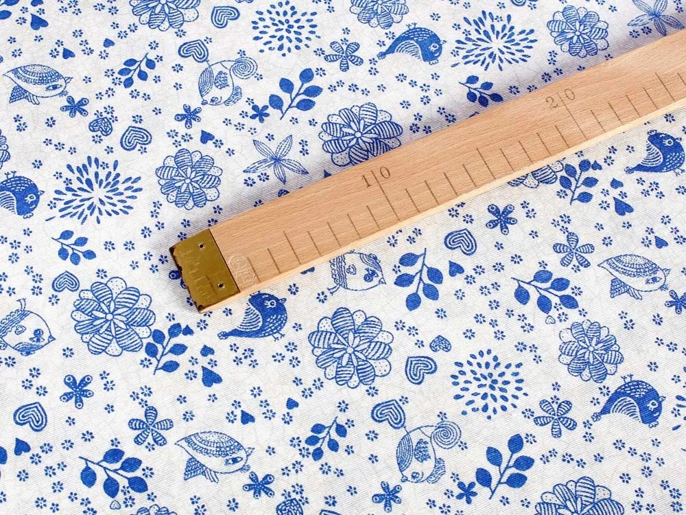 Biante Dekoračná obliečka na vankúš Leona LN-082 Modrý ľudový vzor 50 x 50 cm