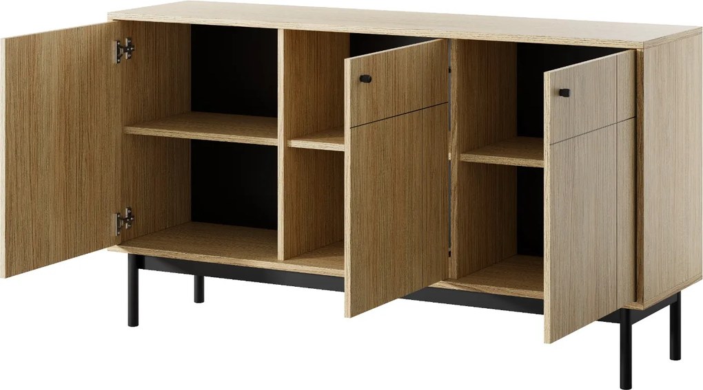 TROJDVEROVÁ KOMODA SERENO DUB LINEA 154 cm