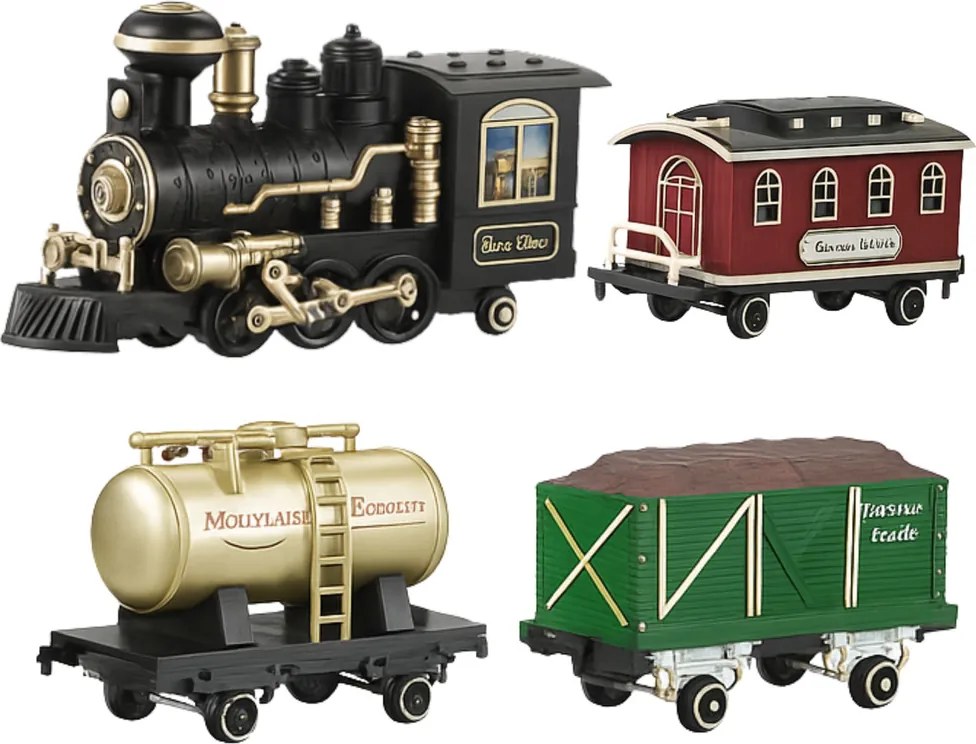 LEAN Toys Elektrický vlak Classic RC vlak Svetlá Zvuky Dym 206 cm 24 el.