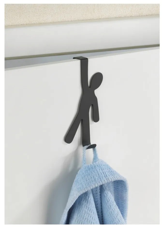 Čierny závesný háčik na dvere Wenko Hook Boy