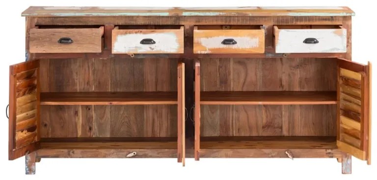 furniture-nabytek.cz - Masívna komoda Wakefield z recyklovaného dreva, lakovaná, viacfarebná – 182×45×90 cm