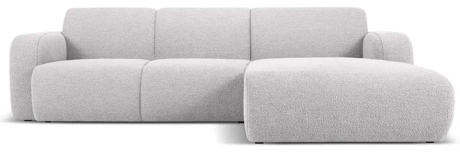 Svetlosivá rohová pohovka z textílie bouclé (pravý roh) Molino – Micadoni Home