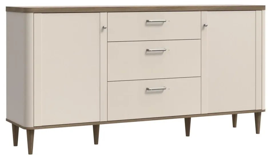 Komoda VIRO so zásuvkami hnedá/béžová