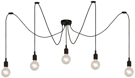 Lucide 08408/05/30 Závesné svietidlo FIX MULTIPLE Pendant 5xE27/60W čierne