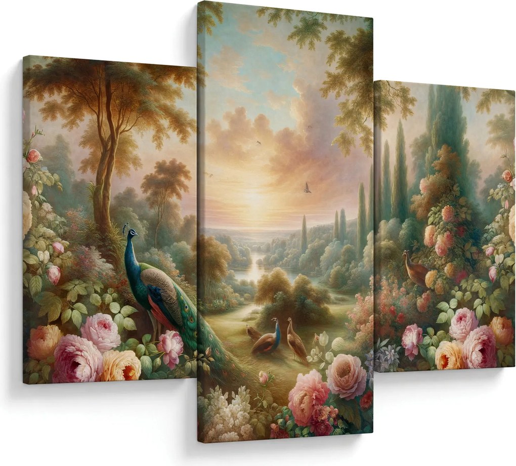 Obraz - Pávy v záhrade (90x60 cm)