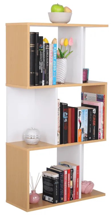 Regál, borovica/biela, ERDEM NEW TYP 1