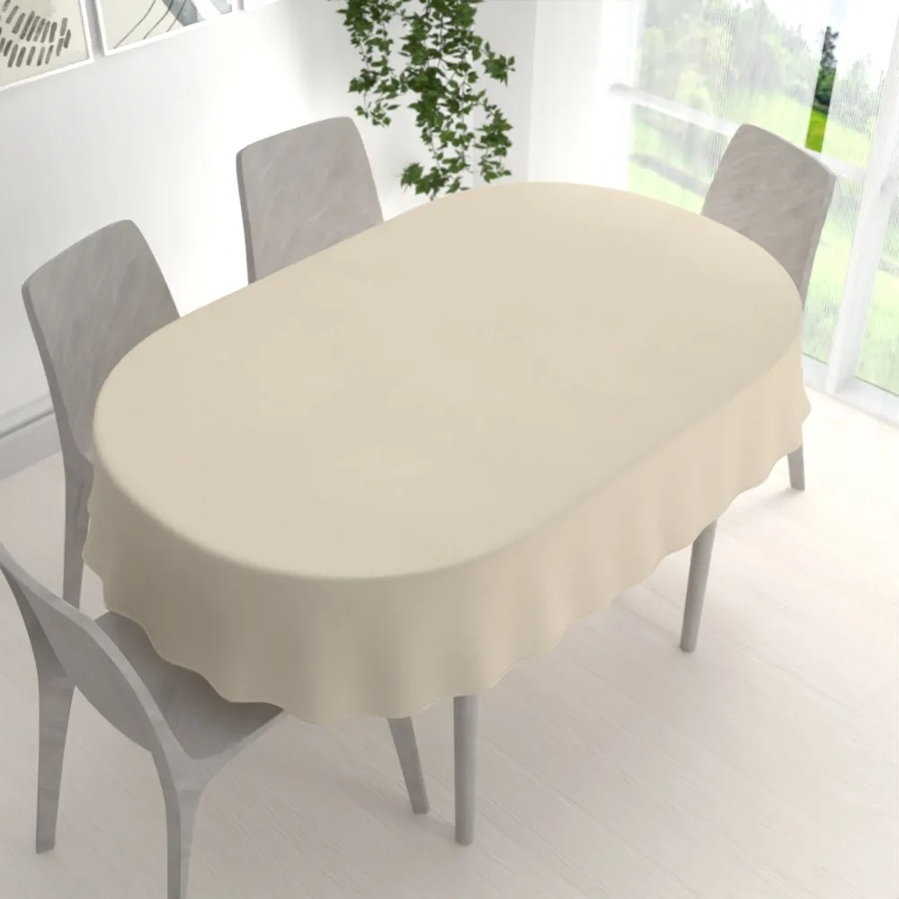 Biante Veľký dekoračný oválny obrus BKU-121 Latte 260x320 cm