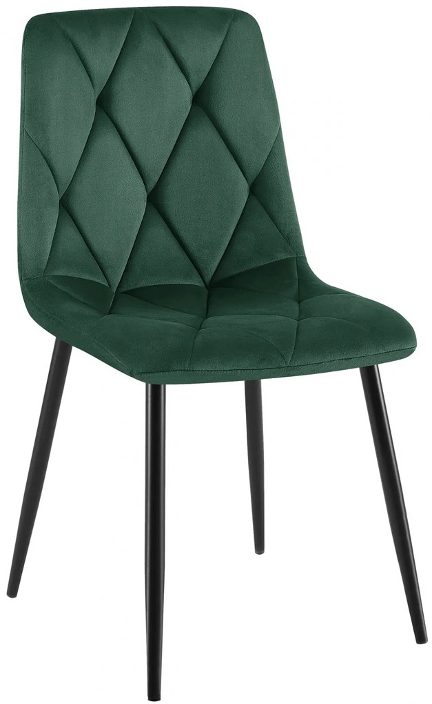 Jedálenská stolička Clairton zamat - tmavo zelená