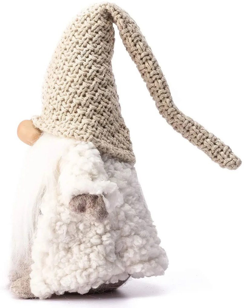 Tutumi, vianočný trpaslík s čiapkou Emil 40cm ECRU 301449, krémová, CHR-00698