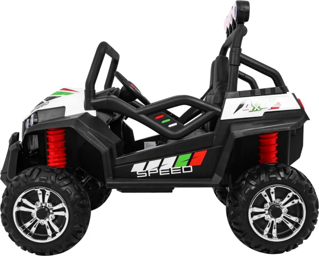 Ramiz Detský terénny výťah Grand Buggy Biela + pohon 4x4 + diaľkové ovládanie + nosič batožiny + rádio MP3 + LED