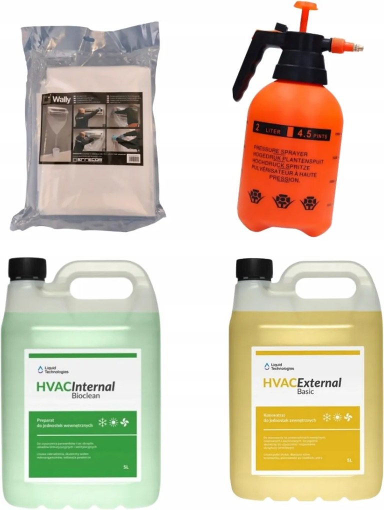 Sada Na Umývanie Klimatizácie 5 L S Krytom Bioclean Vnútorný Prach Vonkajší Peľ Hrdza