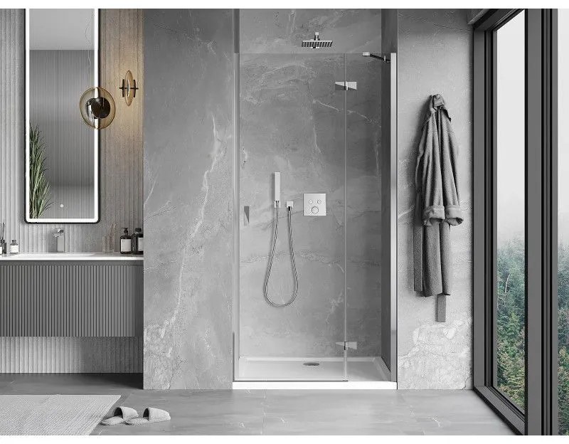 Mexen Mist-H, 1-krídlové sprchové dvere pravé 80 cm, číre sklo, chrómový profil, 8A5-080-000-01-00-P