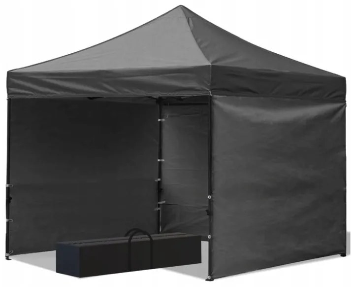 Trojstenný párty stan bez okien čierna 3m x 3m