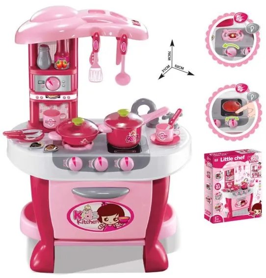 BABY MIX Veľká detská kuchynka s dotykovým senzorom Baby Mix + príslušenstvo