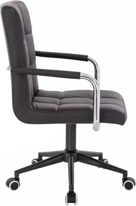 LuxuryForm DESIGN Stolička VERONA na čiernej podstave s kolieskami - čierna