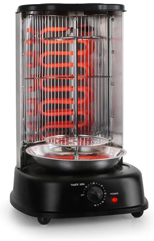 OneConcept Kebap Master, vertikálny gril, 1800 W, čierny