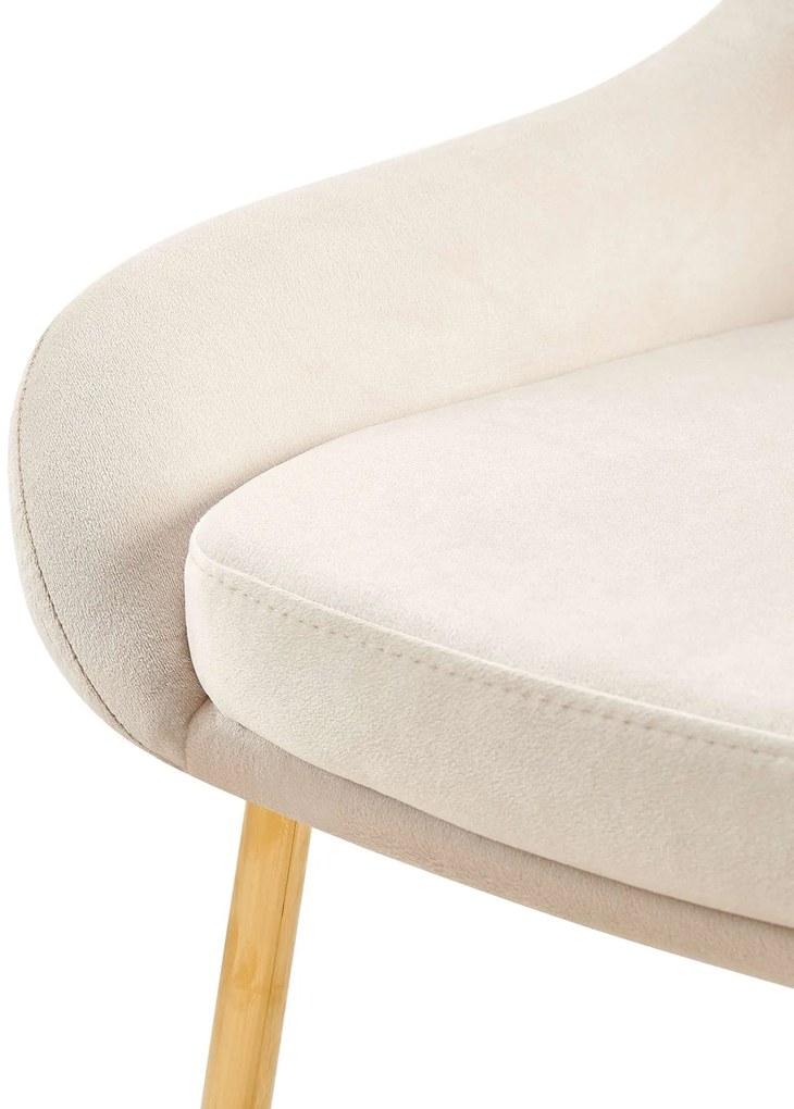 Sada 2 ks jedálenskej stoličky Elmira zamat - krémová