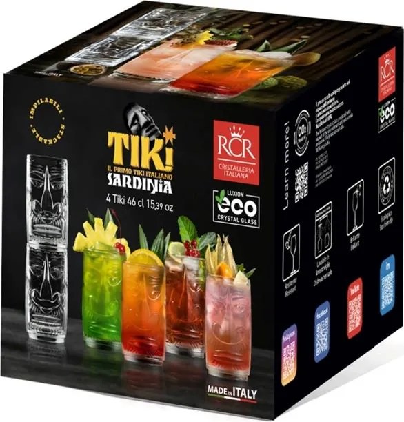 RCR POHÁR NA VODU TIKI SARDINIA 450ML SADA 4 KS
