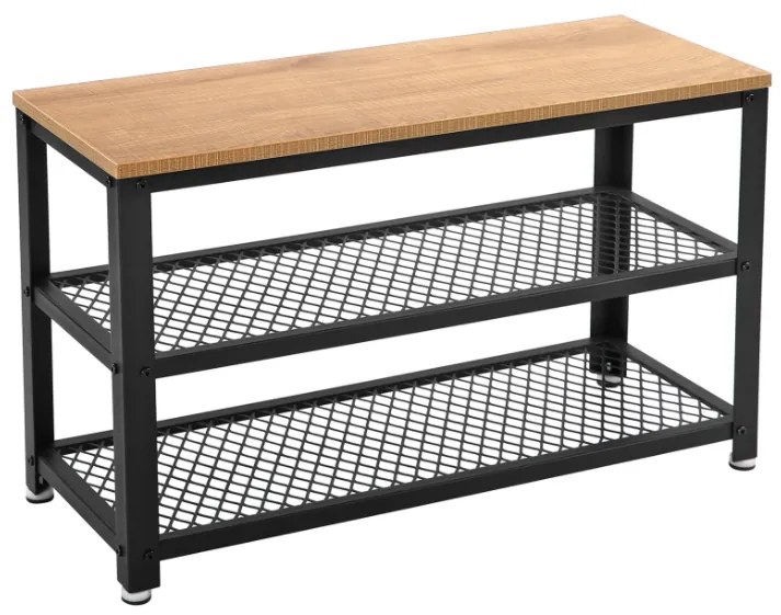 VASAGLE Lavička s botníkom svetlé drevo 73 x 45 x 23 cm