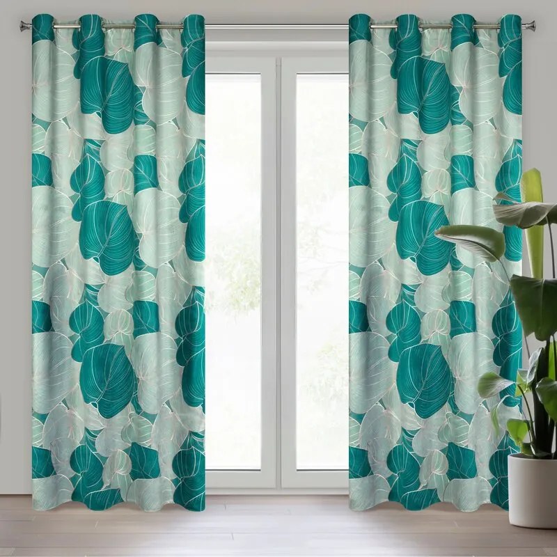 DECOREUM Zamatový záves s potlačou 140 cm x 270 cm viacfarebná 100 % polyester Rozmer varianty: 140 cm x 250 cm, Farba varianty: Hnedá 105448