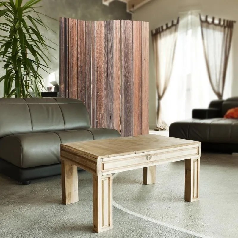 Gario Paraván Dosky v hnedej farbe Rozmery: 110 x 170 cm, Prevedenie: Klasický paraván