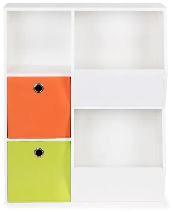 Drevená polica na hračky, 76 x 94 x 28,2, oranžovo-zelená | ECOTOYS