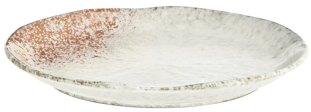 MADAM STOLTZ Keramický tanier White/Orange 27 cm