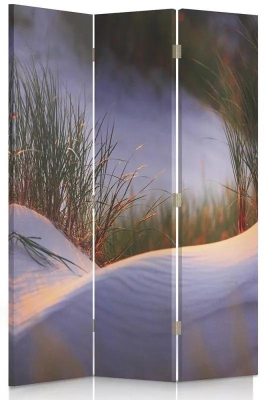 Ozdobný paraván Duny Tráva Moře - 110x170 cm, trojdielny, klasický paraván