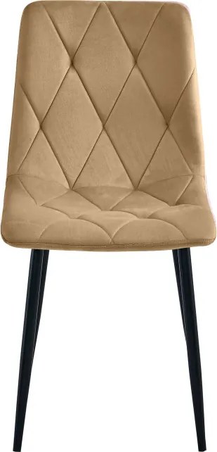 Set jedálenských stoličiek LIBRA zamatové hnedé / čierne nohy (3 ks)