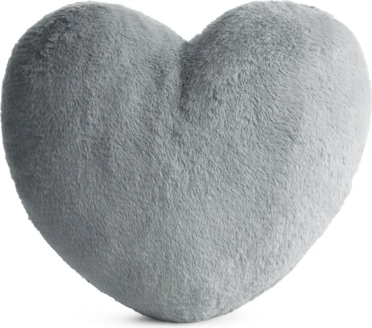 VANKÚŠ HEART 45X45CM STRIEBORNÝ