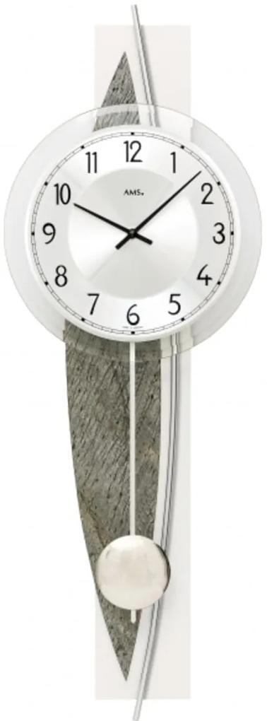 Moderné dizajnové hodiny AMS 7456 s kyvadlom