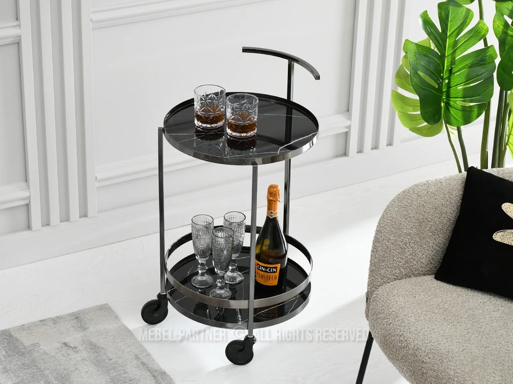 Konferenčný stolík Alfonzo (čierny mramor + čierna). Akcia -18%. Vlastná spoľahlivá doprava až k Vám domov. 1111551