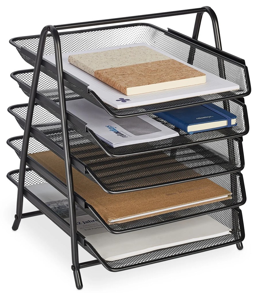 Kovový zásobník na dokumenty s 5 priehradkami RD44616