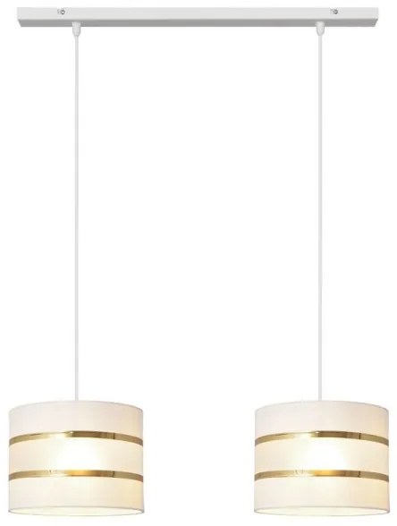 Luster na lanku HELEN 2xE27/15W/230V biela/zlatá