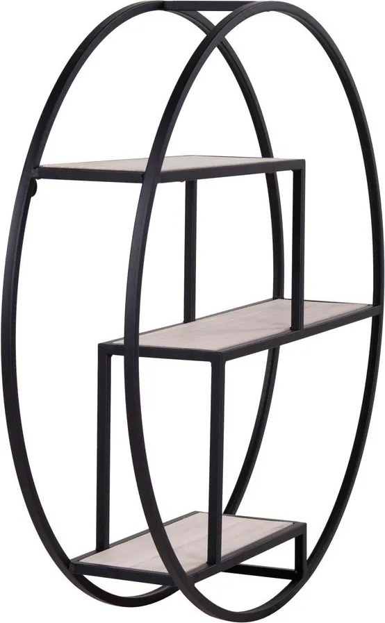 Čierna/v prírodnej farbe poschodová polica z masívu paulownie 62 cm Rotterdam – House Nordic