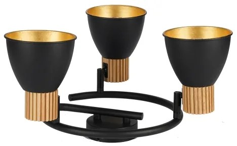 Brilagi - Bodové svietidlo ODENSE 3xE14/10W/230V drevo/čierna