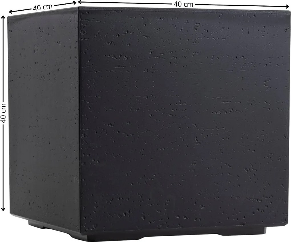 Květináč na kolečkách BETONIQUE 40x40 cm beton černý