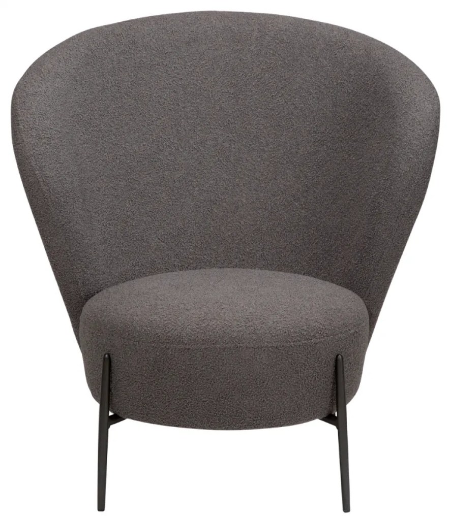 ORBIT ČALÚNENÉ LOUNGE KRESLO stone bouclé/antique pewter