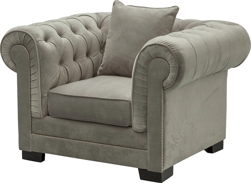Kreslo Chesterfield Classic Velvet Dark Grey 118 x 96 x 77 cm