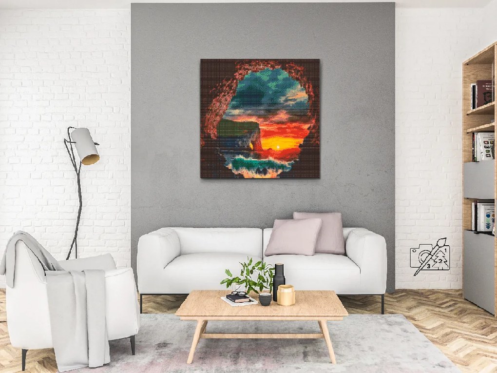 Gario Diamantové maľovanie Tunel v jaskyni Rozmery: 50 x 50 cm, Rámovanie: S vnútorným rámom, Diamanty: Štvorcové