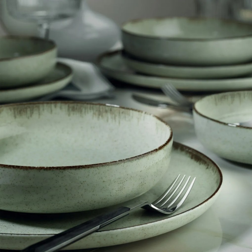 Porcelánová sada 24 ks talířů GreenFantasy zelená