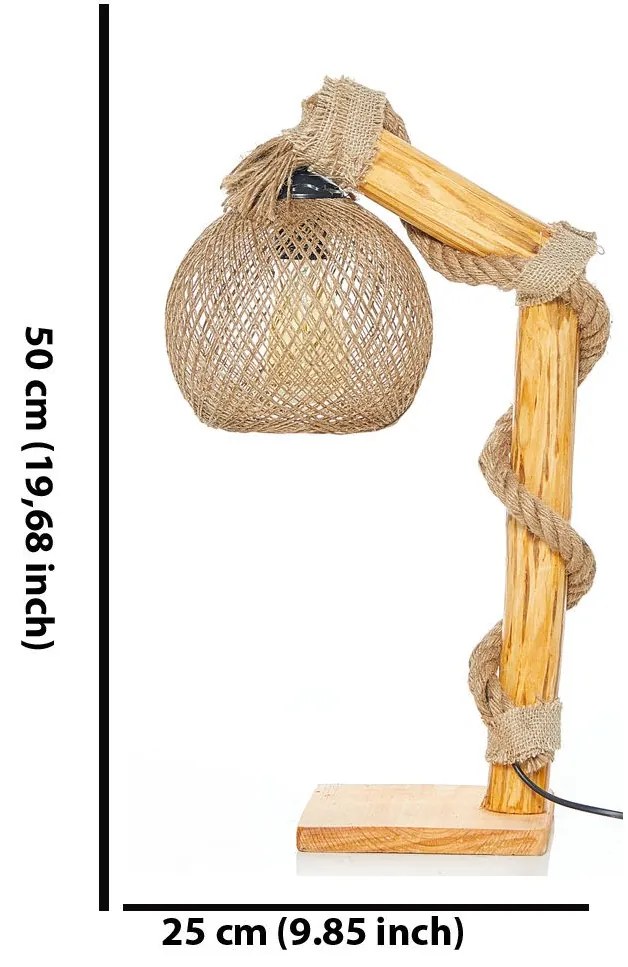 Stolná lampa Canata prírodný dub