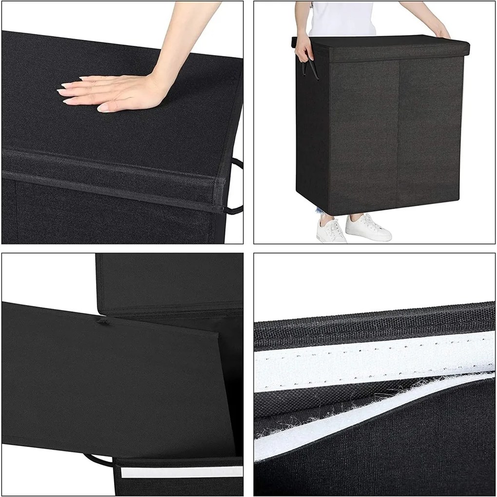 Songmics Kôš na bielizeň Ina Black 142 l
